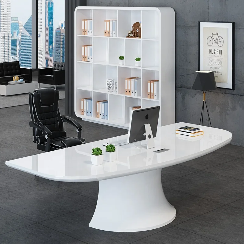 Elegant Modern Office Table Design Solid Surface Ceo Executive