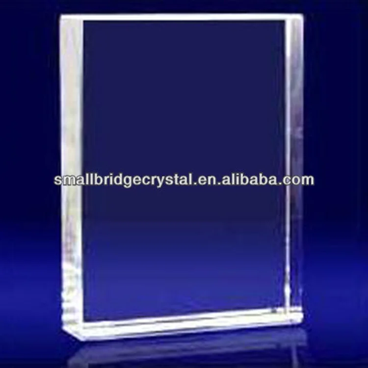 Customized K9 Crystal 3D Engrave Blank Crystal Trophy Glass Plaque For Award Gift