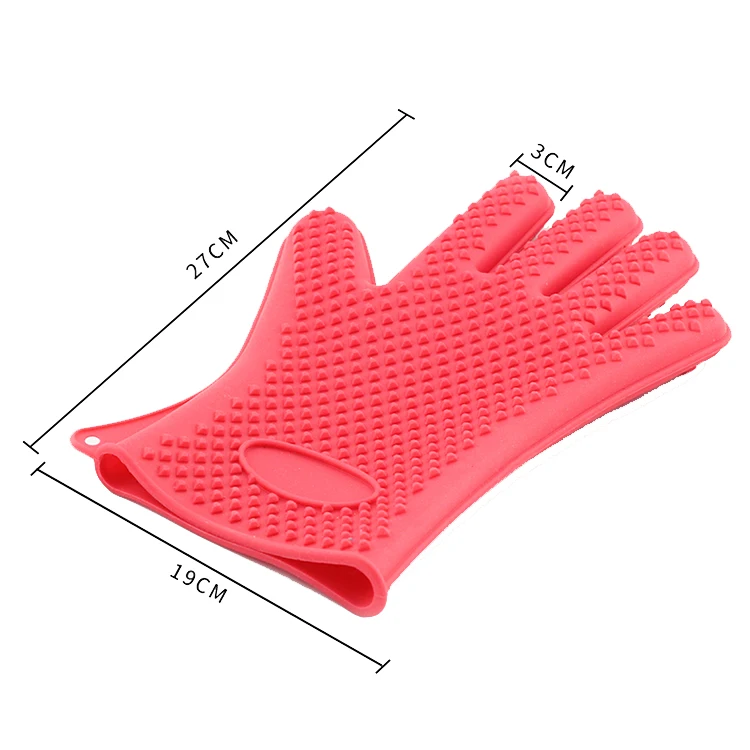 Non-Stick Waterproof Heated Resistant Kitchen BBQ Grilling Cooking Glove Oven Mitts Silicone Gloves