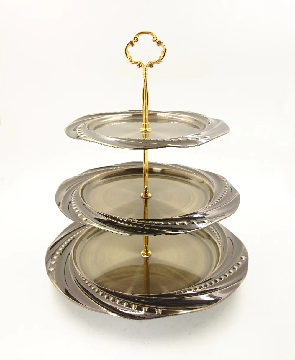 Stainless Steel 3 Tier Fruit Tray/wedding Decoration Tray/snacks