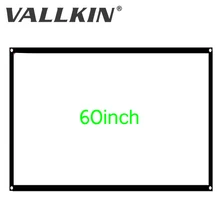 VALLKIN 60” 4:3 Portable Projector Screen Free Wireless Remote Control Fabric Matte White Electric Screen for LED Projector B60