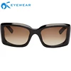 Vintage Black Acetate Classic Rectangle Sunglasses For Men