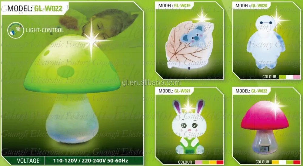 W001 cartoon plug in night light with 0.6W and 110V or 220V D*lphin shape baby LED mini switch