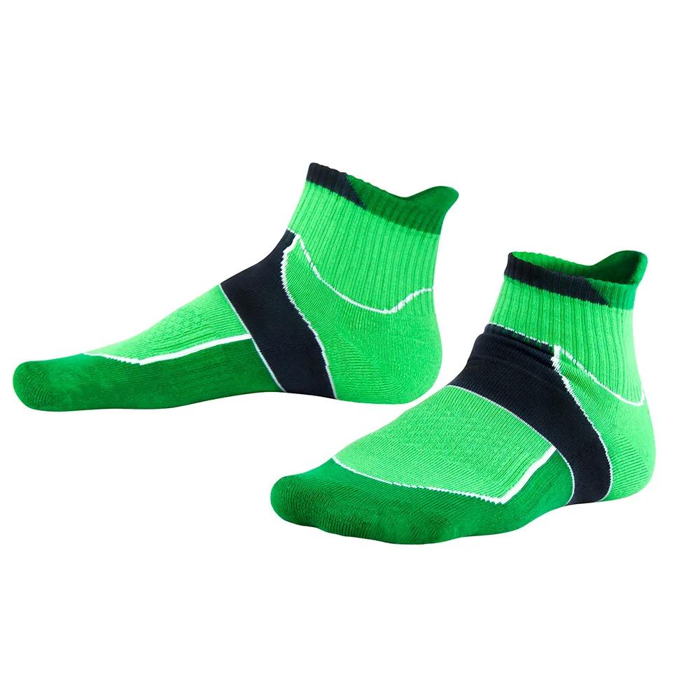 Sweat-Absorbent Breathable Combed Cotton Crew Sock Padded Terry Bottom Outdoor Men Ankle Socks Sport