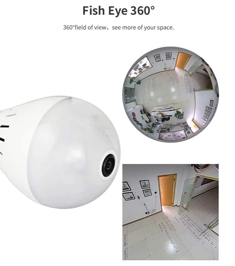 V380s Application 960p Hidden Spy Camera Light Bulb 1.3mp P2p Wifi Bulb
