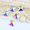 Brilliant flatback rhinestone glass beads crystal ab sew on crystal square beads wedding dress