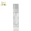 unique clear square foundation bottle with white pump guangzhou factory