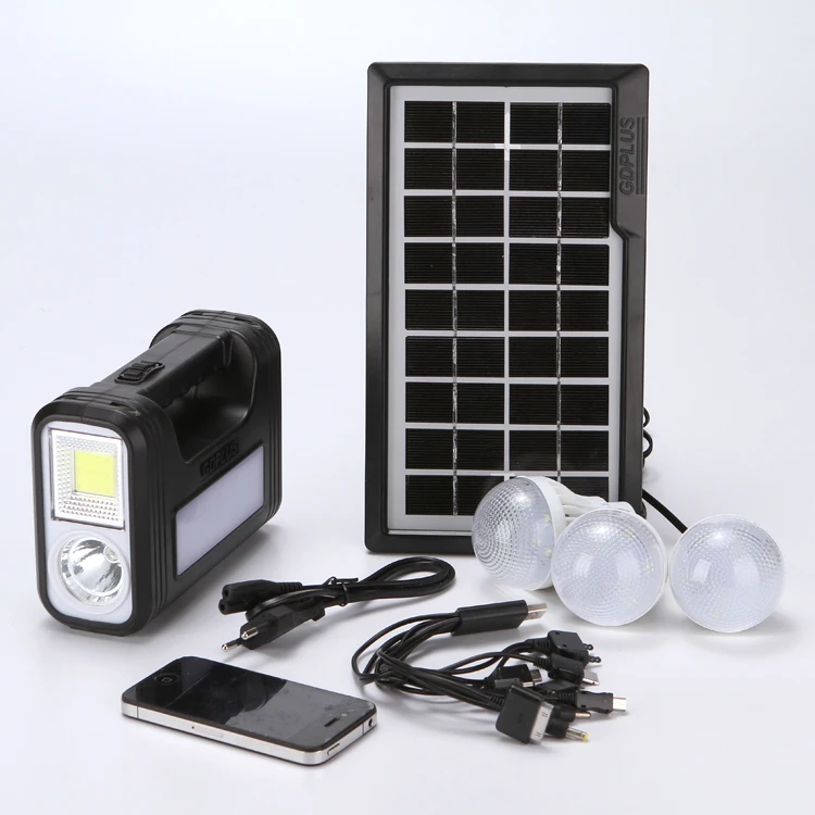 Fashion hot sell mini solar kits gd-8017 gdlite solar panel system for outdoor light with charging mobile phone