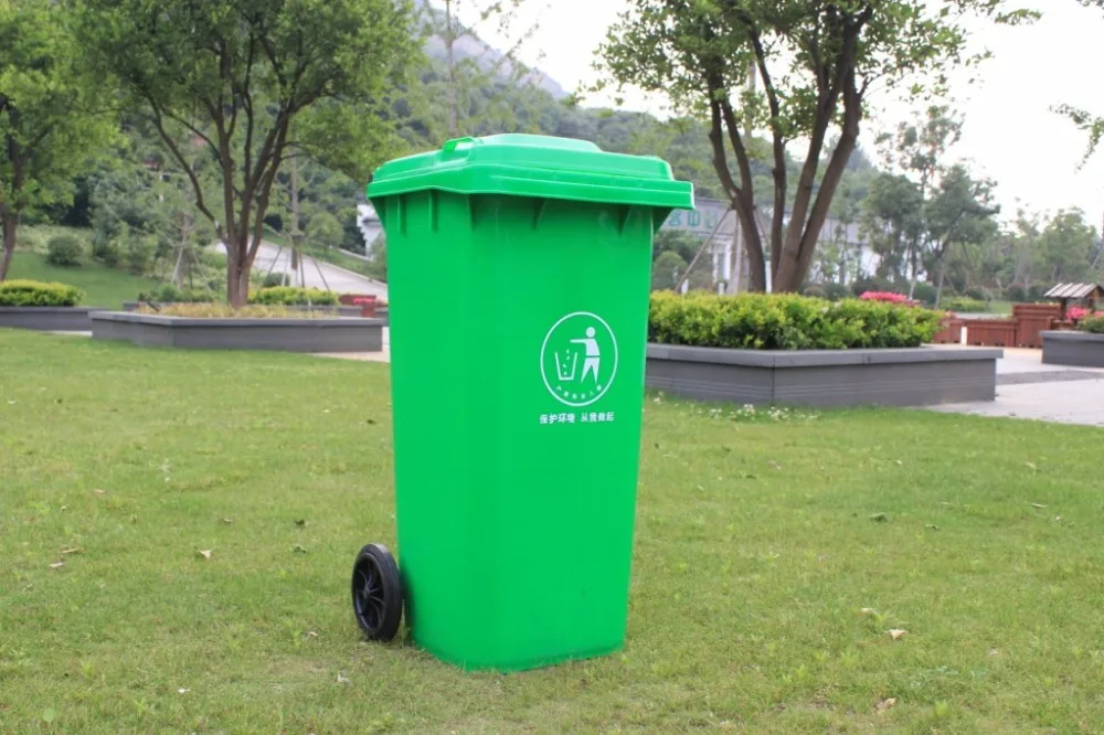 High quality plastic recycle dustbin and outdoor plastic garbage bin with wheel