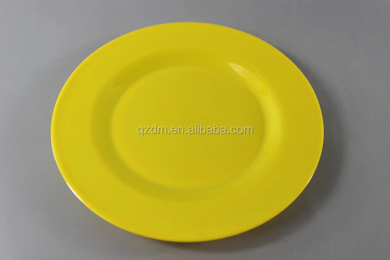 Solid color Melamine dinner plate yellow