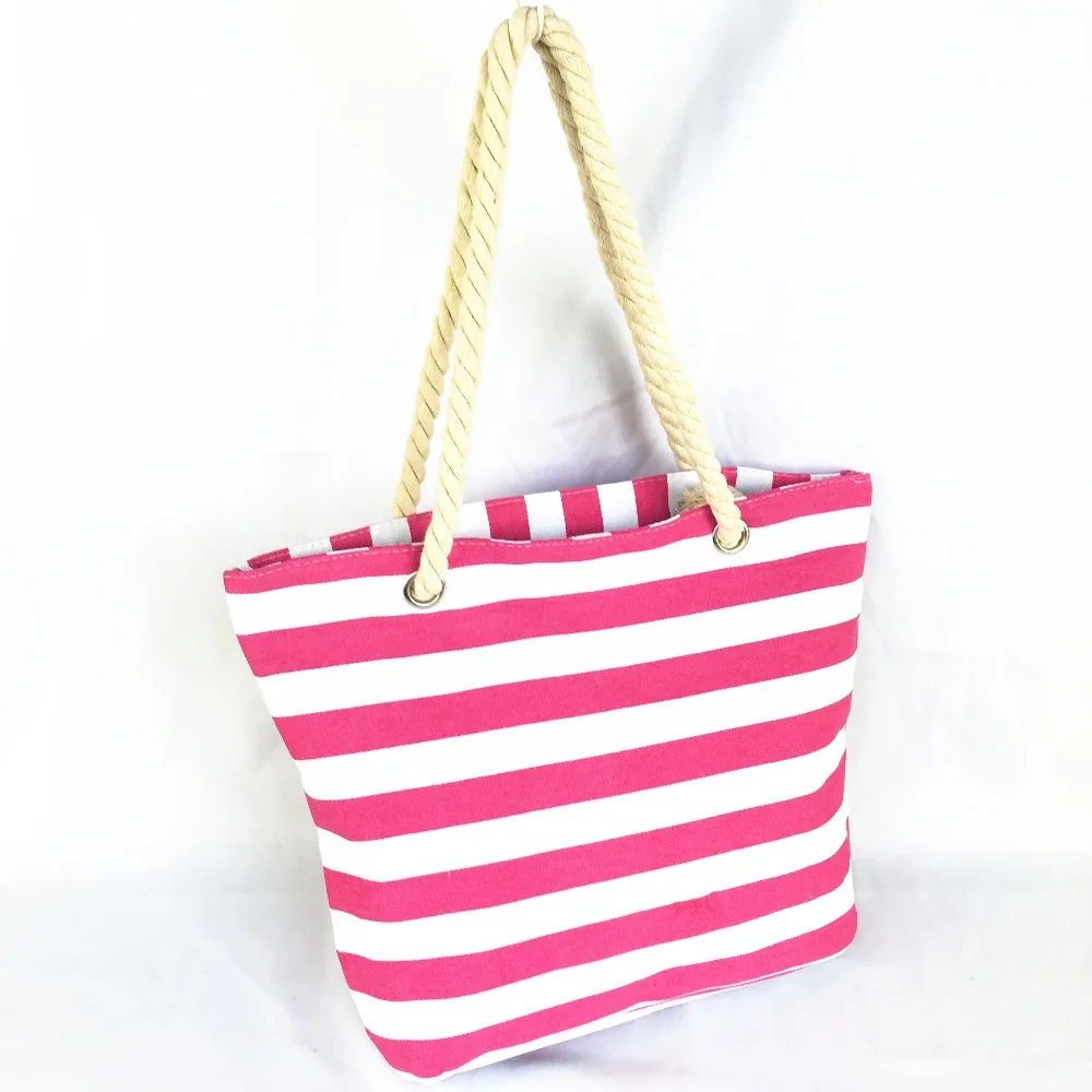 2016 Simple Style Women Ladies Summer Beach Handbags Striped Tote Bag ...