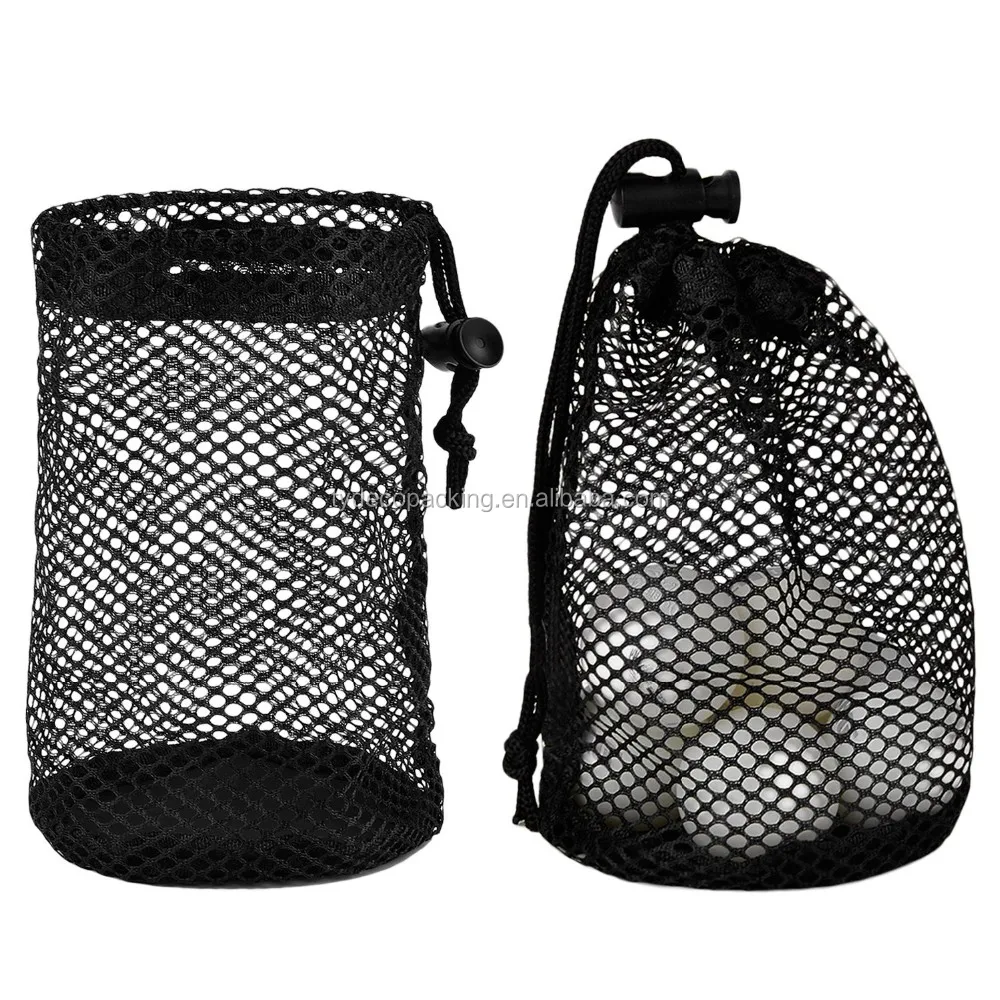 Customized Nylon Golf Ball Storage Bag Mesh Ball Bag With 
