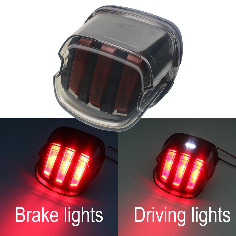 Tail Light LED Brake Running Lights Smoked Lay Down Style Motorcycle Tail Light for Sportster Softail Dyna Road King Road