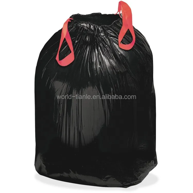 Custom Drawstring Garbage Bag Plastic Garbage Bag With Tie String - Buy ...