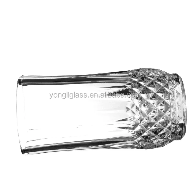 Top quality crystal whisky glass cup with diamond bottom,long whisky glass on sale