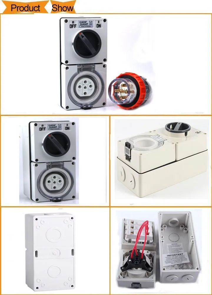 Outdoor Waterproof Ip66 20a 250vac Industrial Electrical