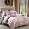 wholesale jacquard and printing design Silky super soft luxury bamboo charcoal fiber fabric bed sheets bedding set