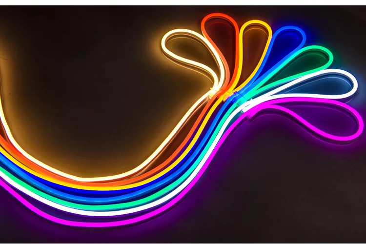 LED Flex Neon Rope Light Silicon PVC Ultra Thin Neon Rope Light High Voltage 110/220V RGB Light Strip