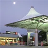 Membrane steel structure canopy design and structure for gas station