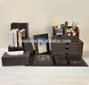 Multifunctional Handmade Custom Desktop Leather Cover Leather Office Set Office Stationery Set