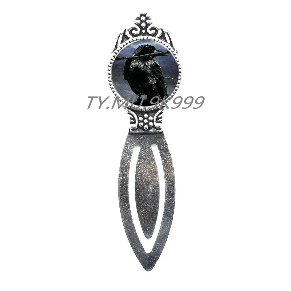 Raven Bookmarker, Raven Bookmark, Crow Bookmark, Bird Jewelry, Steampunk gothic Bookmark, Black Bird Bookmark.Y004 (1)
