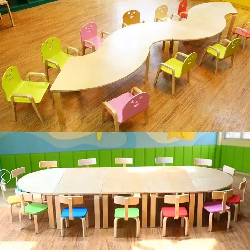 Nuevo diseño moderno mobiliario escolar kindergarten escritorios y
