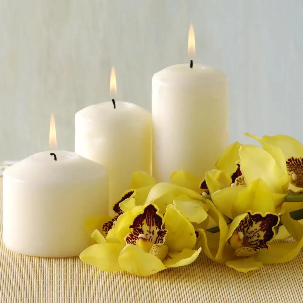 Customized Size White Color Pointed Top Scented Decorative Pillar Candles