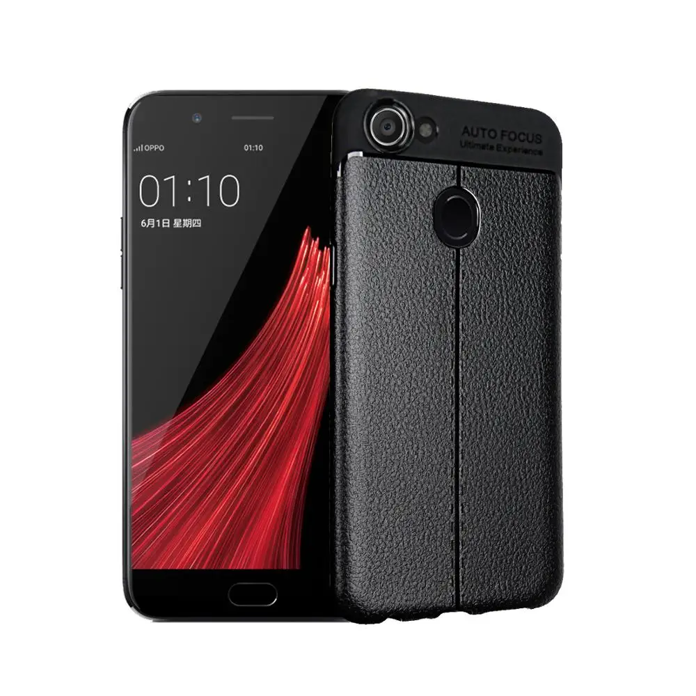2017 New Design Carbon Fiber Lichee Pattern For OPPO F5 Soft TPU Case For OPPO F5