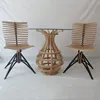 modern wooden dining table set designs with glass top