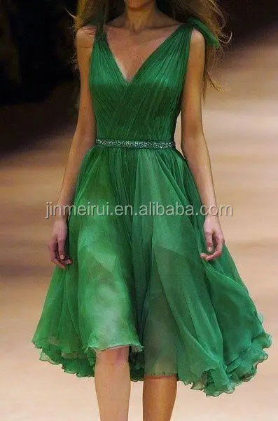 green cocktail gown