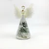2019 Wholesale glass christmas xmas angel decoration white fiber feather wings
