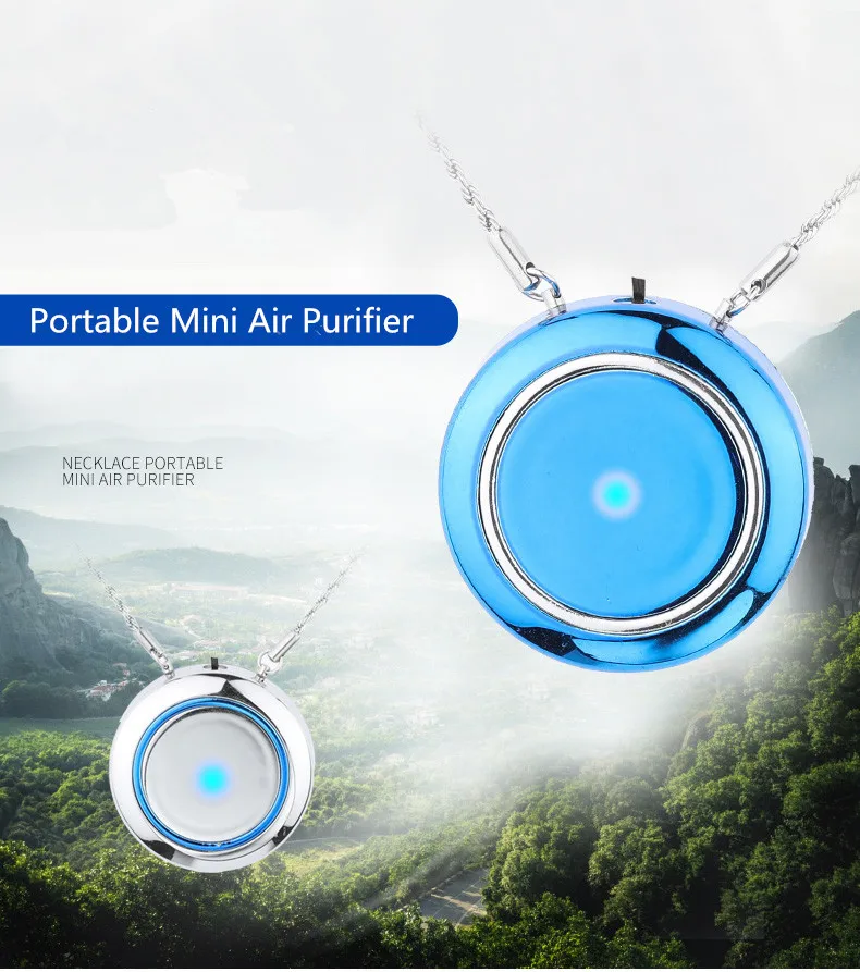 Portable Wearable Necklace Air Purifier Usb Ionizer Personal Air
