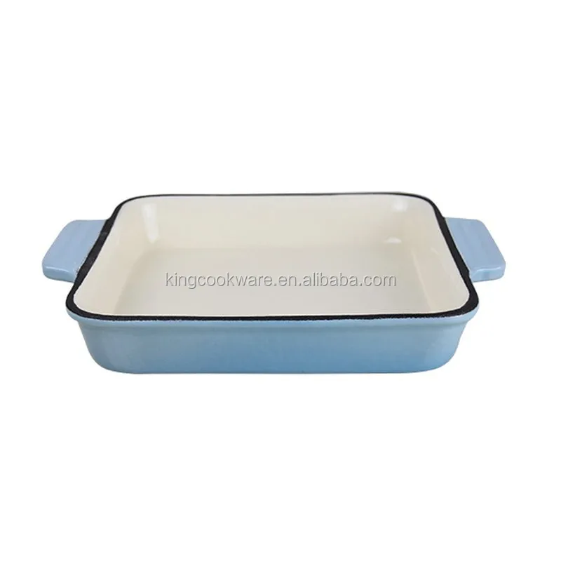 33x23cm Large Ovenproof Enamel Cast Iron Baking Dish/pan/tray For Oven