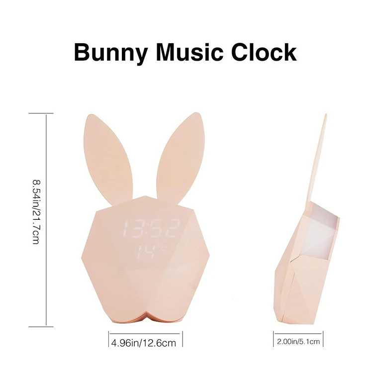Rabbit Bunny New Voice Control Popup Led Digital Alarm Clock With