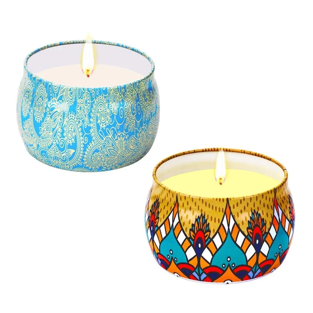 Scented Candles Sustainable Vegan Natural Soy Travel Tin Candles Tin