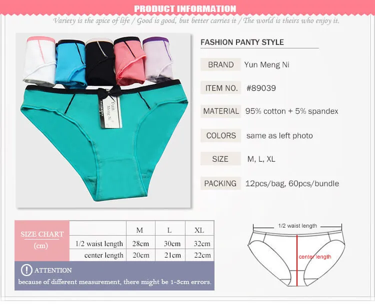 Yun Meng Ni Underwear Sexy Young Girls Solid Color Cotton Girls Panties ...
