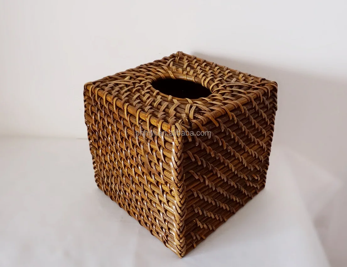 rattan tissue box