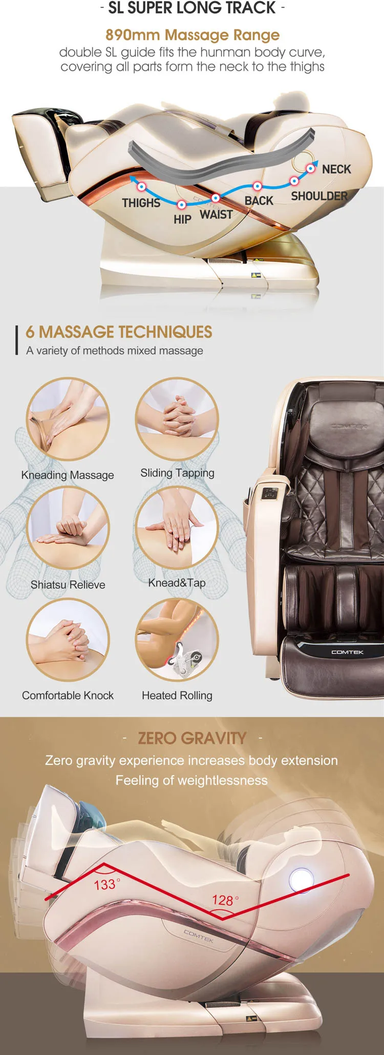 COMTEK electric massage chair 4d full body massage chair zero gravity body massage chair