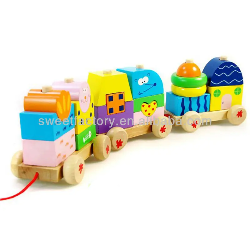 wooden train pull toy
