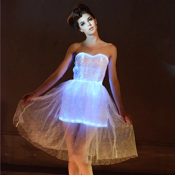2017 Luminous Led Light Up Real Sample Lace Short Wedding Dress