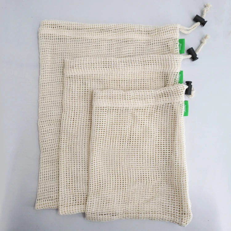 Reusable Ecology Biodegradable Mesh Bags Made In 100% Cotton Mesh Pouch ...