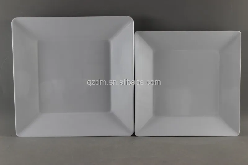 8-9" Melamine Square Plate , White Melamine plate