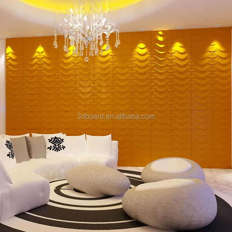 3D Wall Panel Natural Bamboo Fibre Olina Design 500x500mm Panels Featured Wall