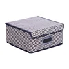 Produce Stripe Non Woven Fabric Foldable Storage Organizers Cubby Box Baskets with Lids and Handles Container Organization