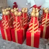 FRP Christmas gift-box stack for outdoor decoration
