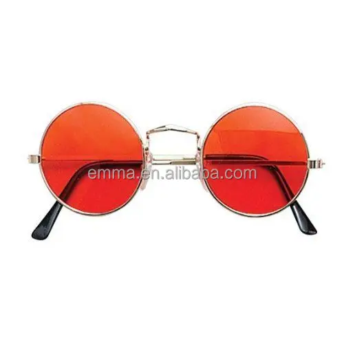 Hippy Hippie 60s 70s Red John Lennon Round Ozzy Granny Fancy Dress Glasses Specs