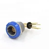 2 pins 90 degree elbow contacts back panel mounting plastic connector