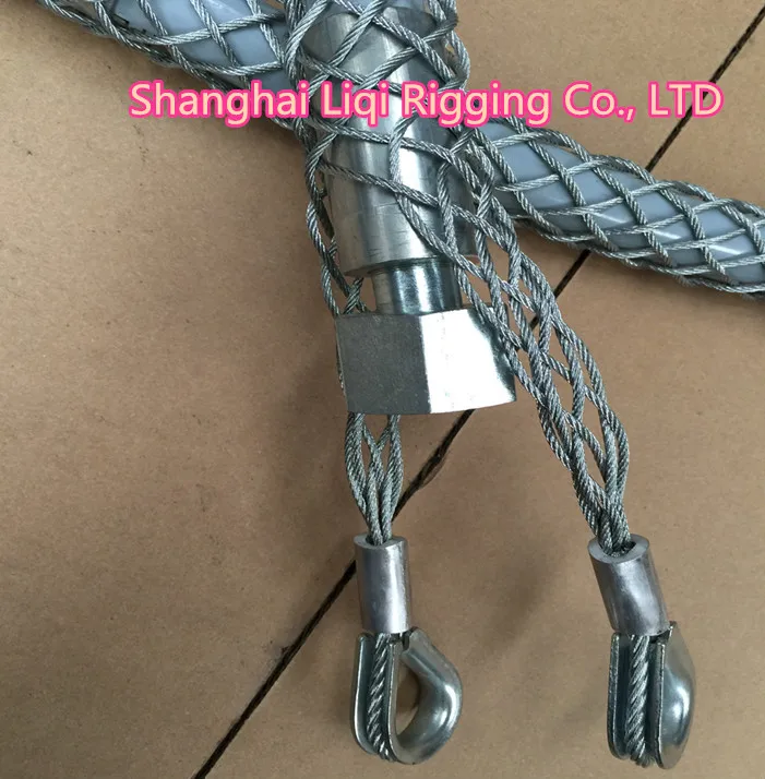 Both Sides Pull Wire Mesh Grip For Cable/dip Galvanized Cable Sock For