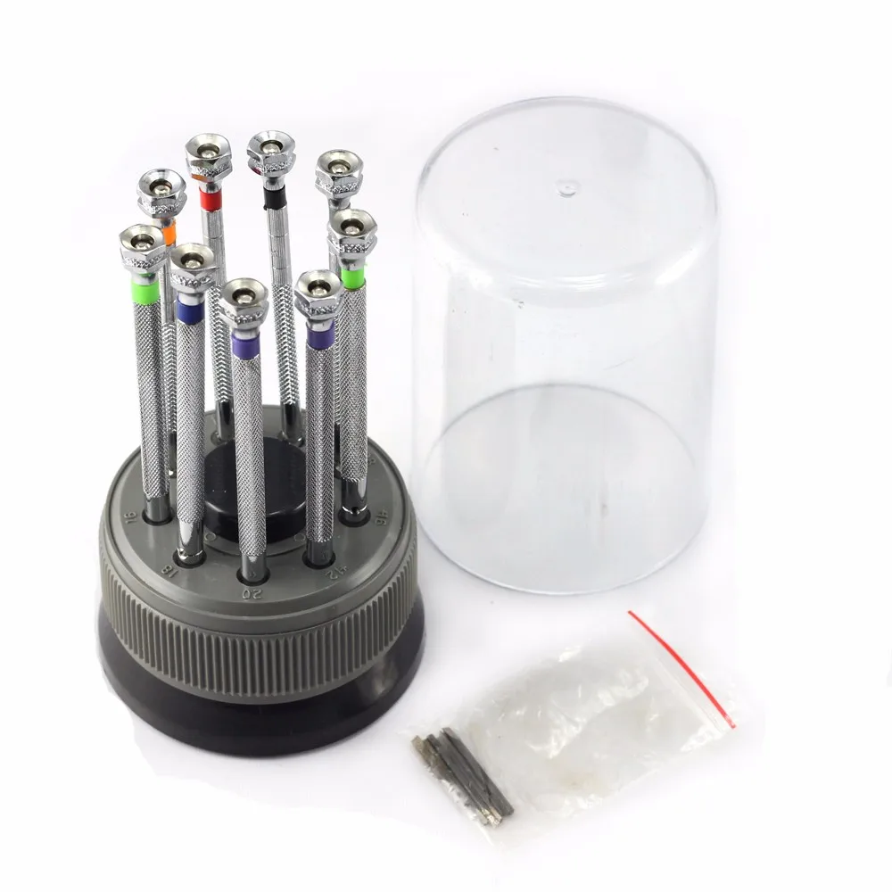 9pc Micro Screwdriver Set 0.5mm 2.5mm With Stand & Replacement Tips