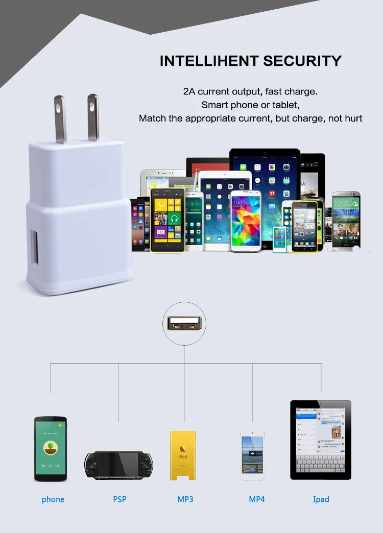 China Direct Sales EU 5V2A Single Port Usb Wall Charger High Quality Mobile Phones Power Adapter Mobile Phone Accessories